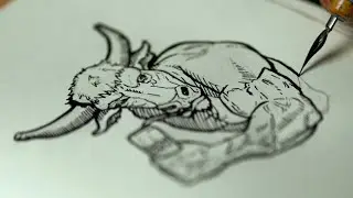 [ASMR] Drawing a Bull Drinking a RedBull