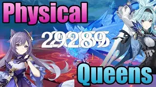 Keqing + Eula Physical Build Damage Showcase  26k + 29k!   Genshin Impact