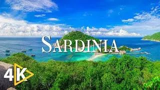 FLYING OVER SARDINIA (4K UHD) - Soothing Music Along With Beautiful Nature Video -4K Video Ultra HD