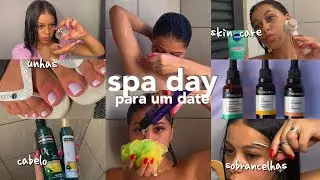 SPA DAY COMPLETAO PARA UM DATE 💕✨| umectação capilar, unhas, sobrancelhas, depilação, skin care ✨