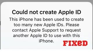 Could not Create Apple ID too many new Apple ID