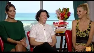 "Baywatch" cast talks butt glue, The Rock for President and shooting in Savannah