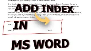 Why and How to Create an Index in MS Word.