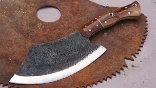 Making a large kitchen knife from an Old Saw Blade