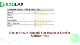 How to Create Dynamic Star Rating in Excel in Quickest Way