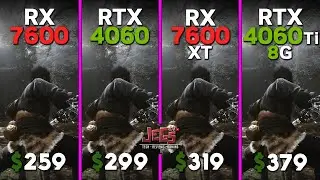 RX 7600 vs RTX 4060 vs RX 7600 XT vs RTX 4060 Ti 8G | Ryzen 5 7600 | Tested in 15 games