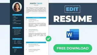 How to Edit Resume in Word | Free CV Template Word | Modern Resume Template