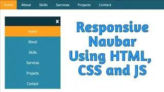 Responsive Navigation Bar using HTML, CSS, and JS | Responsive Navigation Bar Tutorial