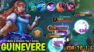 GUINEVERE JUNGLER WITH NEW 1 SHOT COMBO BUILD & BEST EMBLEM 2024 - BUILD TOP 1 GLOBAL GUINEVERE