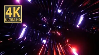 Abstract Background Video 4k VJ LOOP NEON Lights Blue Purple Data Sci-Fi Tunnel Hypnotic Visual ASMR