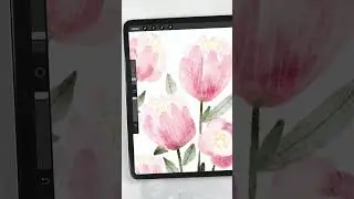 Loose Watercolor Peony flower in Procreate 