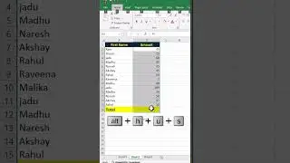 Auto Sum in excel formula