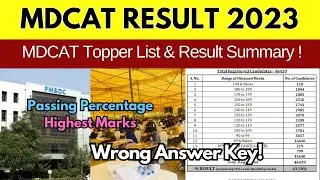 PMDC MDCAT Result 2024 Online Summary | MDCAT Toppers & Highest Marks | ETEA SZABMU UHS JSMU