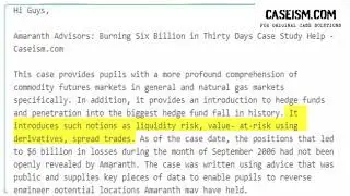 Amaranth Advisors: Burning Six Billion in Thirty Days Case Study Help - Caseism.com