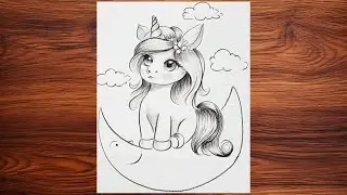 How to draw cute unicorn | Easy pencil sketch