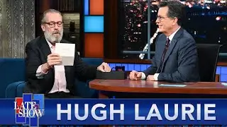 Hugh Laurie Reads The 57 'Thank You' Notes He Mailed To Stephen Colbert