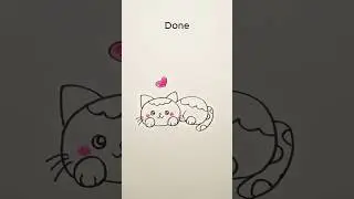 Easy to draw a cute cat with circles!#creativeart #easydrawing #beginners #art