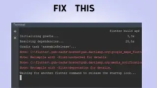 How to fix Waiting for another flutter command to release the startup lock in a flutter