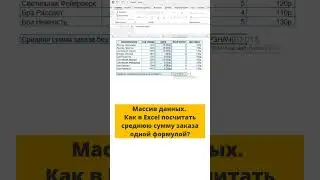 Как в Excel посчитать среднюю сумму заказа одной формулой #excel #exceltricks #exceltutorial