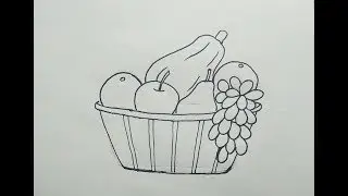 How to draw a fruit basket step by step