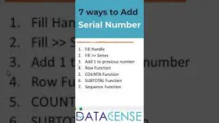 7 ways to insert Automatic serial numbers in excel data