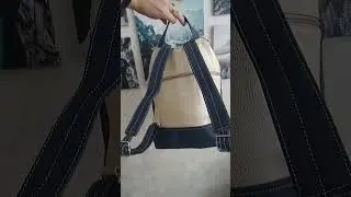 Кожаный рюкзак SofiTone RM 002 Бежевый перламутр - Синий