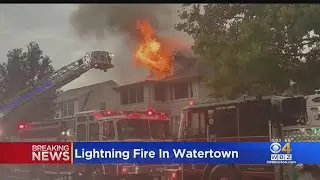 Apparent lightning strike causes fire in Watertown