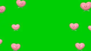 Animated 3D Floating rose heart | No Copyright Green Screen effect 4K