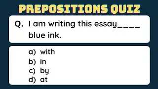 English Grammar Quiz | Grammar Test | Preposition quiz