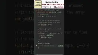 Java Programming: Find Smallest Element in Array #shorts #java #trending #programming