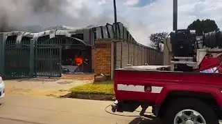 Fire in the Parys industrial area in South Africa