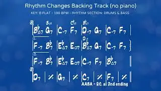 Bb Rhythm Changes Backing Track - No Piano - 190 Bpm