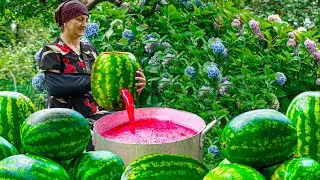 Incredible WATERMELON JUICE Canning Technique of the Villager! - Can Be Stored All Winter