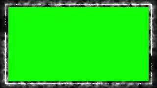 White Fire Frame 4K - Motion Neon Effect - Green Black Screen - Chroma Key - No Copyright