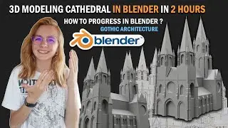 3d modeling CATHEDRAL in BLENDER 2.9 IN 2 HOURS | 3D Modeling environment in Blender CHALLENGE