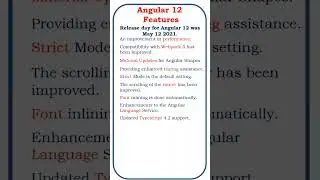 angular12 features @ensolutions5210  #angularjs #angular10 #angular6 #angular8 #angular13