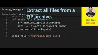 Python Extract all files from a ZIP archive