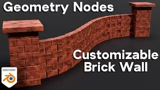 Customizable Brick Wall - Geometry Nodes (Blender Tutorial)