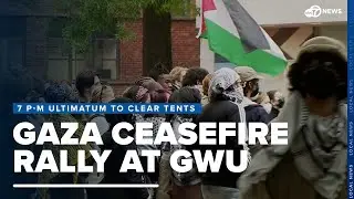 George Washington University students hold Gaza ceasefire rally on campus