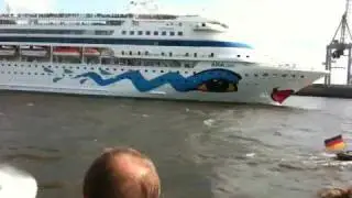 MS Aida leaving Hamburg