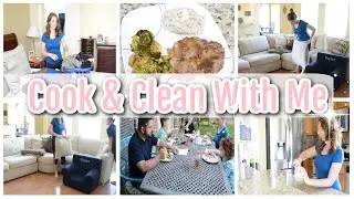 COOK AND CLEAN WITH ME 2020 | PORK CHOPS VEGGIES & BASMATI RICE | CLEANING ROUTINE  EASY DINNER IDEA