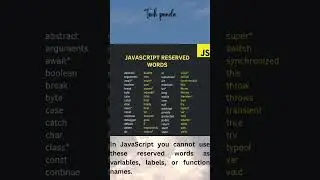 List of JavaScript Reserved Words | #js #trending #shorts #shortsfeed #javascript #reservedlist
