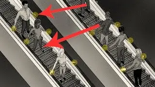 Why does the escalator handrail in the subway moves faster steps