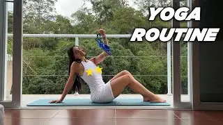 TRANSPARENT YOGA ON A WHITE DRESS