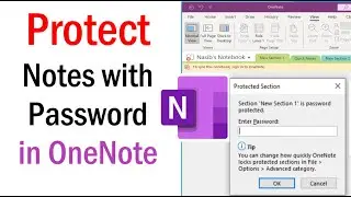 How To Protect OneNote With Password | How to Lock OneNote Section with Password | #OneNote