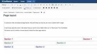 Page layout - move a section - Learn Atlassian Confluence #97