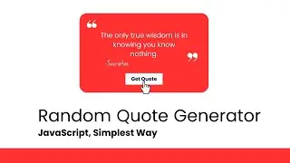 How to Build a Random Quote Generator using JavaScript | Beginner JavaScript Project