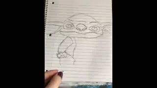 Trying To Draw Stitch With Non-dominate Hand!! (Do Not Judge😂)