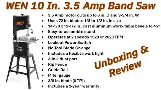 WEN 10 Inch, 3.5 Amp Band Saw (BA3962) Unboxing, Assembly & Review! #bandsaw #tools #woodworking