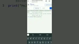 ONLINE PYTHON COMPILER 😊| Mobile Me Online Python Compiler Kaise Chaley | Programiz Compiler #shorts
